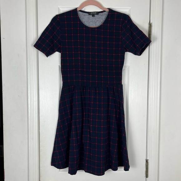 Cotton On Dresses & Skirts - Cotton On Navy/Red Plaid Short Sleeve Dress Sz S